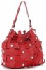 Vittoria Gotti Modna Torebka Skórzana Unikatowy Shopper Made in Italy Czerwona